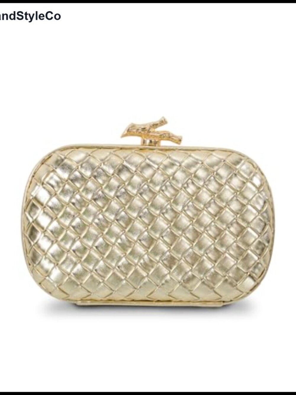 Woven Clutch Evening Bag with PU Leather and Satin for Parties and Weddings